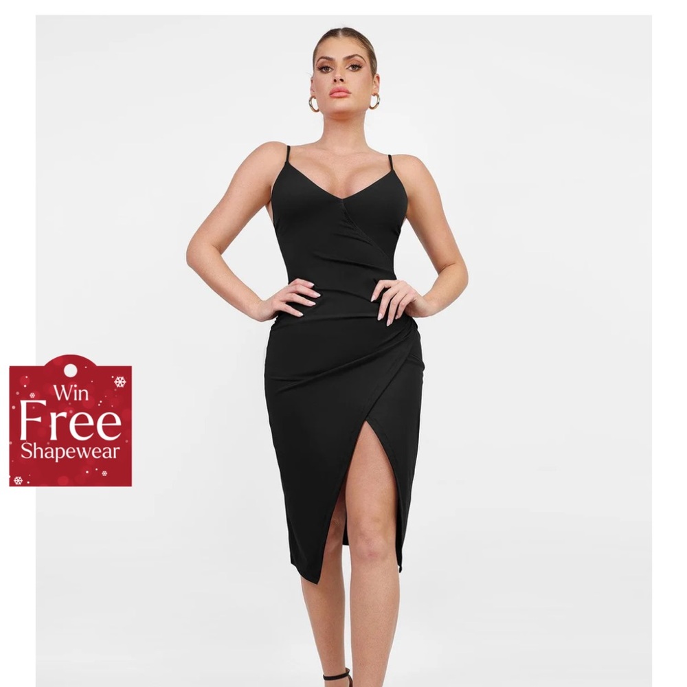 Popilush
Shapewear Sculpting Wrap Midi Slip Dress